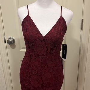 Burgundy Lace dress from Lulus
